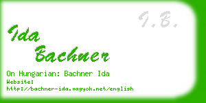 ida bachner business card